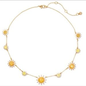 Kate Spade Gold Necklace with Yellow Floral Accents